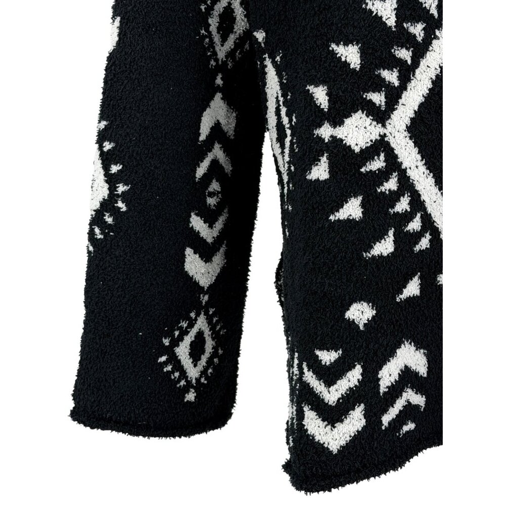 NWT Black White Slouchy Aztec Sweater | Boho Coastal Cowgirl Whimsigoth Tribal S - Picture 10 of 16